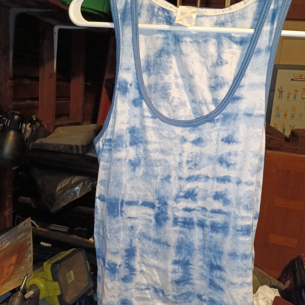 Lucky Brand Blue Tie-Dye Tank Top